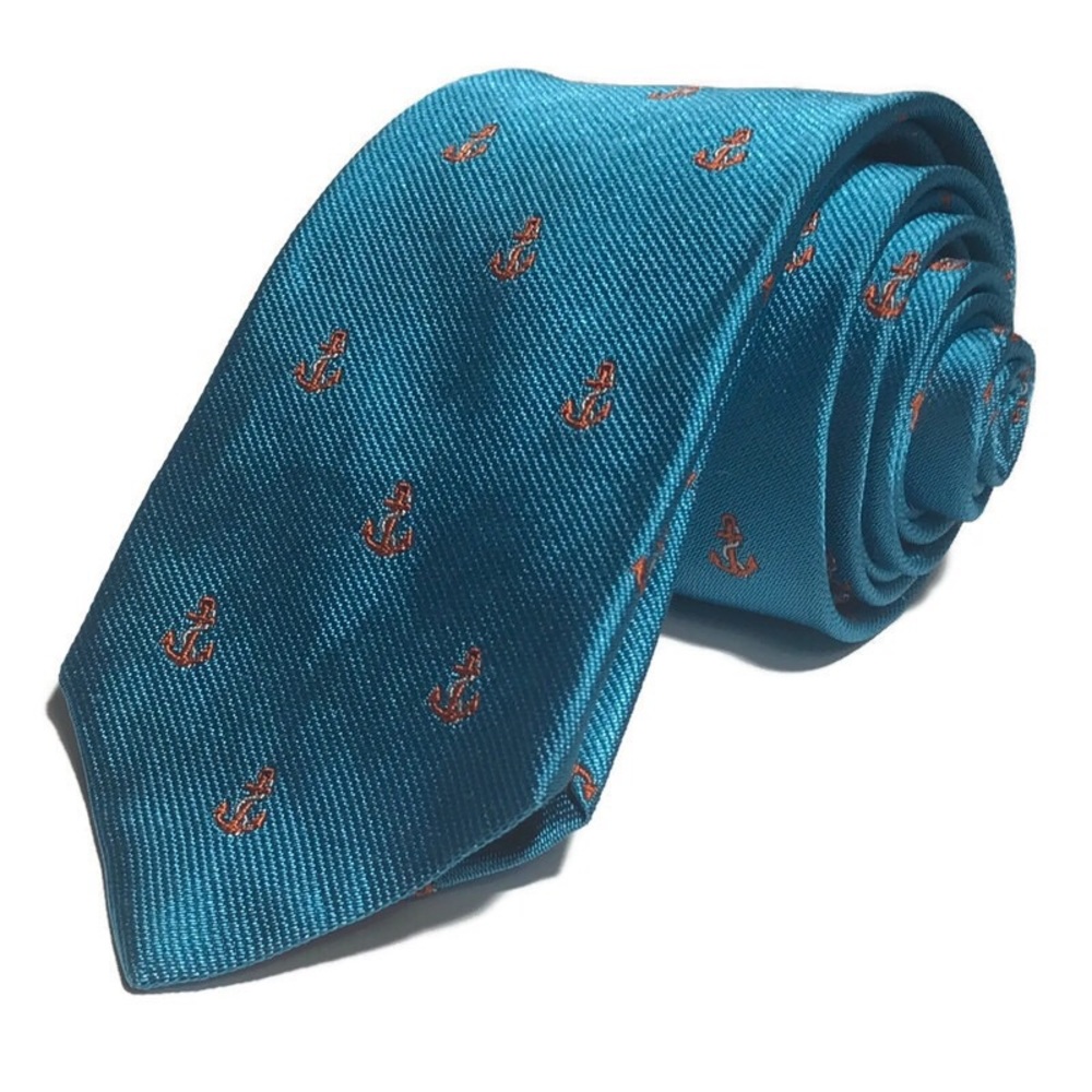 Brooks Brothers silk tie nautical anchor print